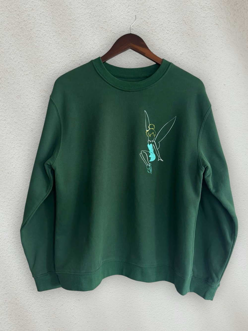 Disney Tinkerbell Fly Away With Me Fleece Sweater Dark Green Medium